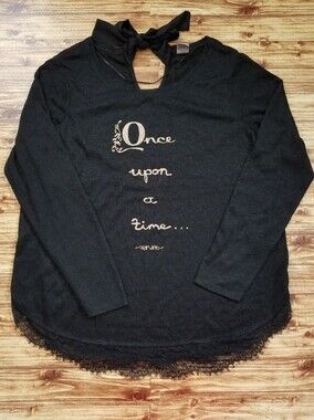Disney Lauren Conrad Black Women's XL Sweater 'Once Upon a Time' Lace